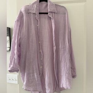 Lightweight Lavender Button-Up Shirt